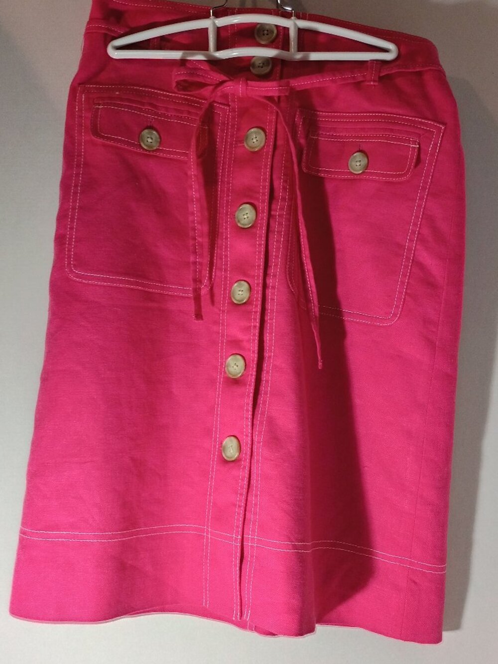 J Crew Hot Pink Straight Knee Length Skirt